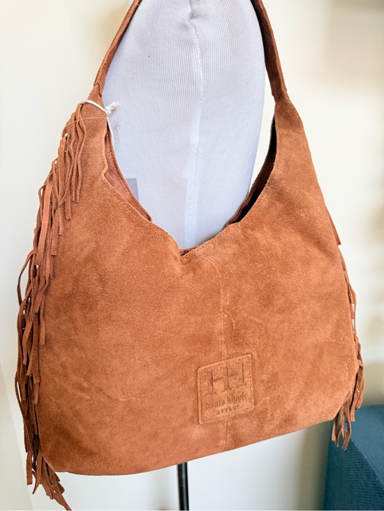 Haute Hippie Handbags - Haute Hippie Brown Suede Fringe Hobo Shoulder Bag Boho Western NWT